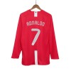 Men's RONALDO #7 Manchester United Home Long Sleeve Retro Soccer Jersey - UCL Final 2007/08