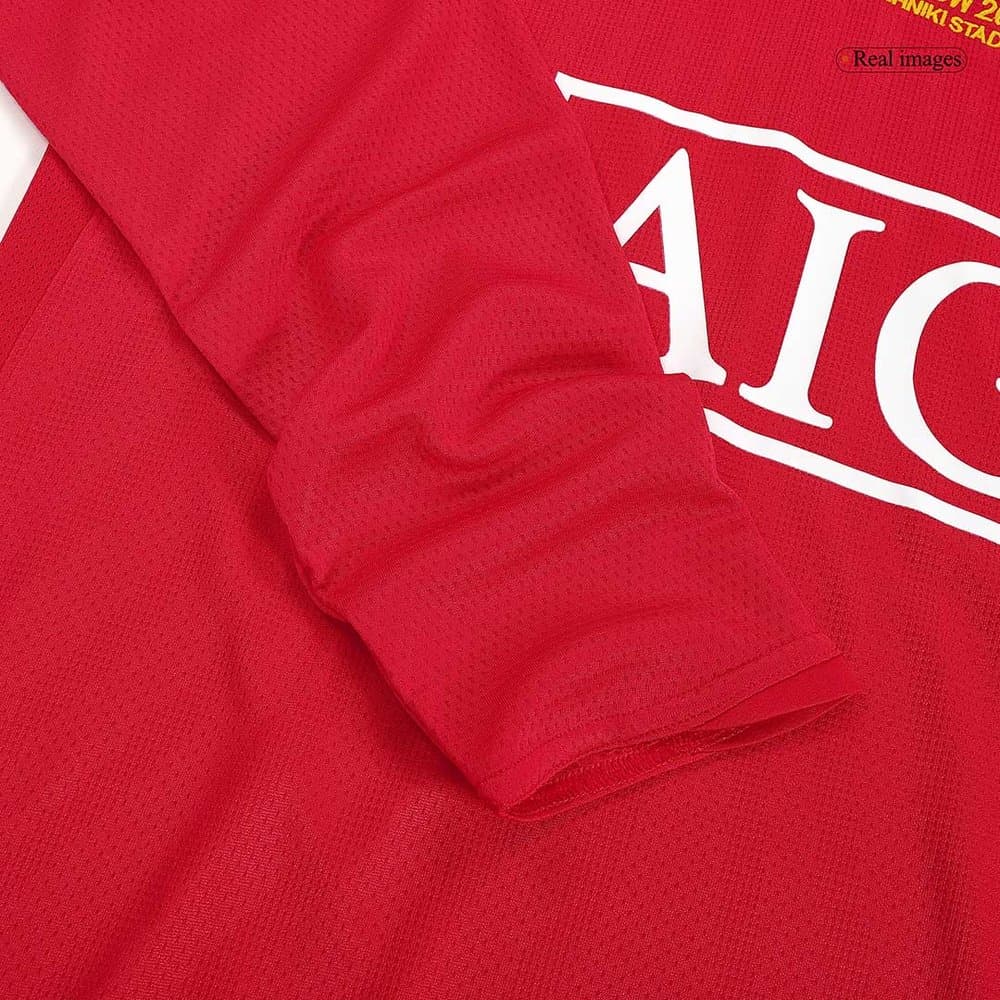 Men's RONALDO #7 Manchester United Home Long Sleeve Retro Soccer Jersey - UCL Final 2007/08