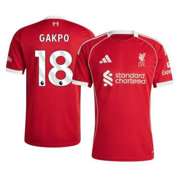 Men's GAKPO #18 Liverpool Home Replica Soccer Jersey 2025/26
