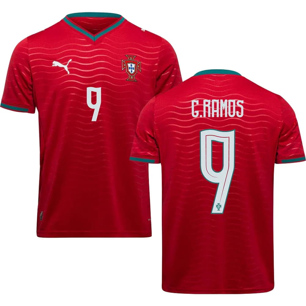 Men's G.RAMOS #9 Portugal Home Replica Jersey World Cup 2026