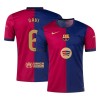 Men's GAVI #6 Barcelona Home Replica Soccer Jersey - Spotify Logo Without Text 2024/25