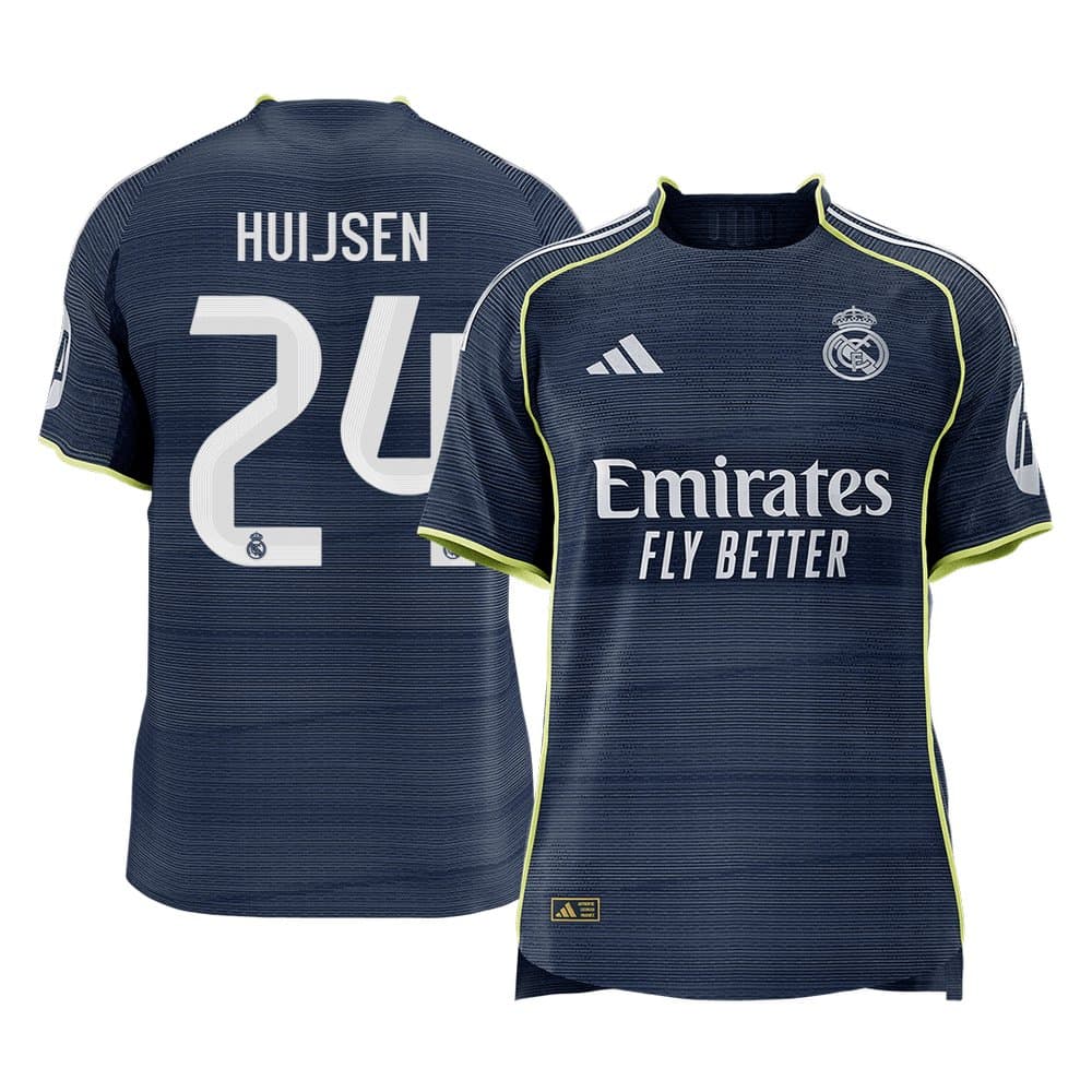 Men's HUIJSEN #24 Real Madrid Away Authentic Soccer Jersey 2025/26