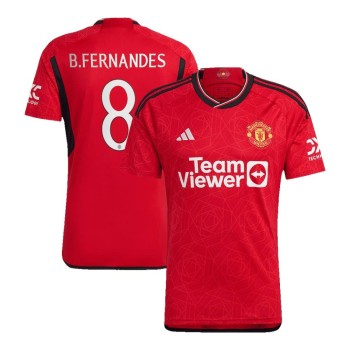 Men's B.FERNANDES #8 Manchester United Home Replica Jersey - UCL 2023/24