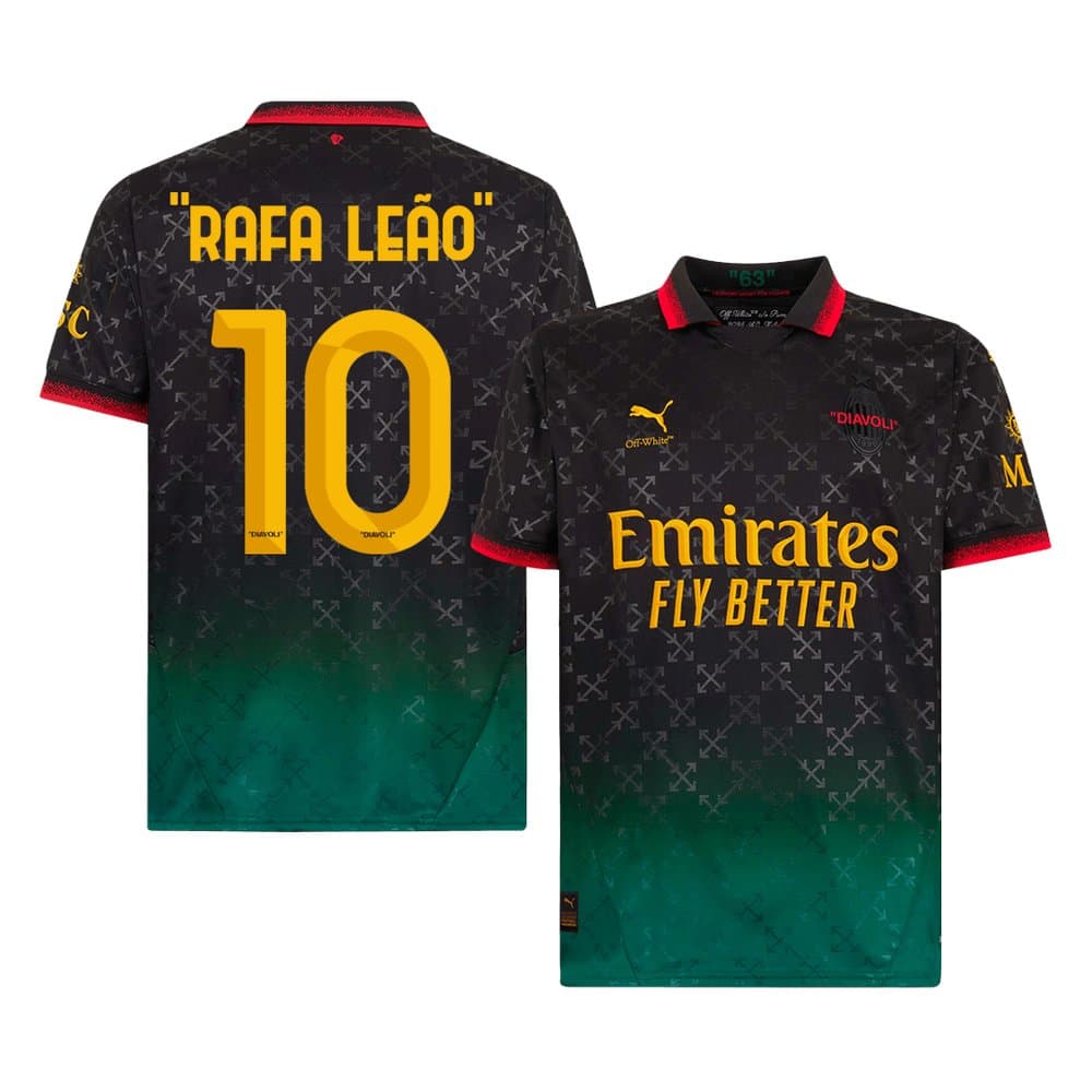 Men's RAFA LEÃO #10 AC Milan Fourth Away Replica Soccer Jersey 2024/25 Men's RAFA LEÃO #10 AC Milan Fourth Away Replica Soccer Jersey 2024/25