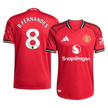 Men's B.FERNANDES #8 Manchester United Home Authentic Soccer Jersey 2025/26 Men's B.FERNANDES #8 Manchester United Home Authentic Soccer Jersey 2025/26