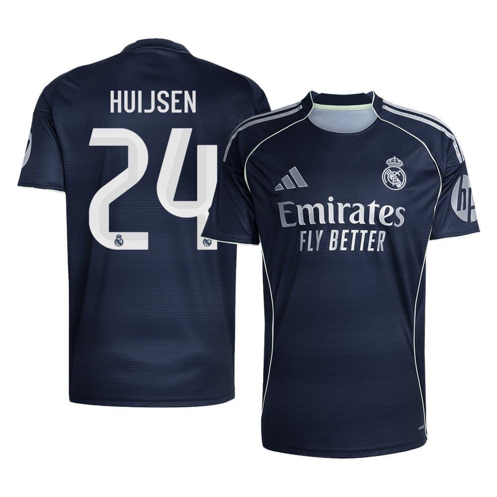 Men's HUIJSEN #24 Real Madrid Away Replica Soccer Jersey 2025/26 Men's HUIJSEN #24 Real Madrid Away Replica Soccer Jersey 2025/26