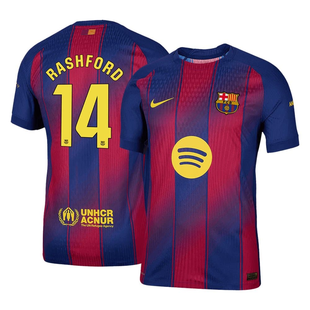 Men's RASHFORD #14 Barcelona Home Authentic Soccer Jersey 2025/26