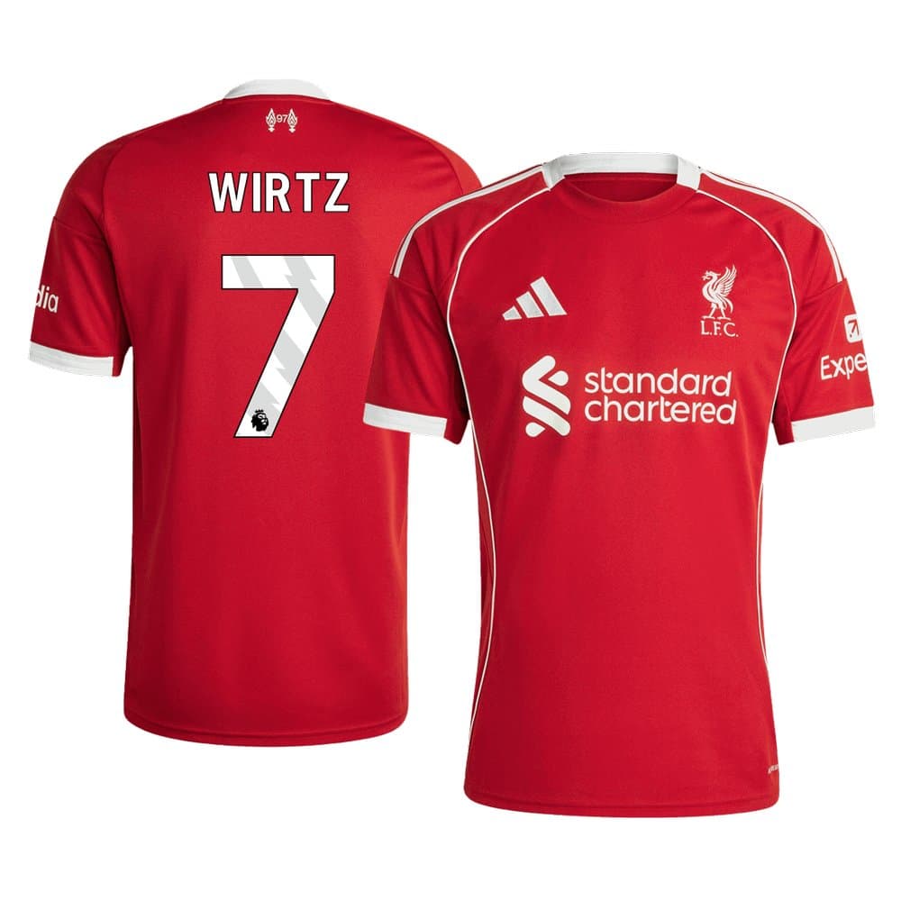 Men's WIRTZ #7 Liverpool Home Replica Soccer Jersey 2025/26