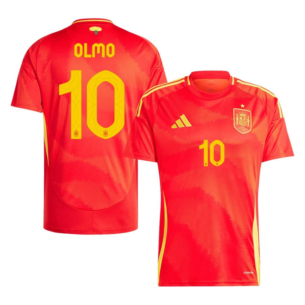 Men's OLMO #10 Spain Home Replica Soccer Jersey EURO 2024