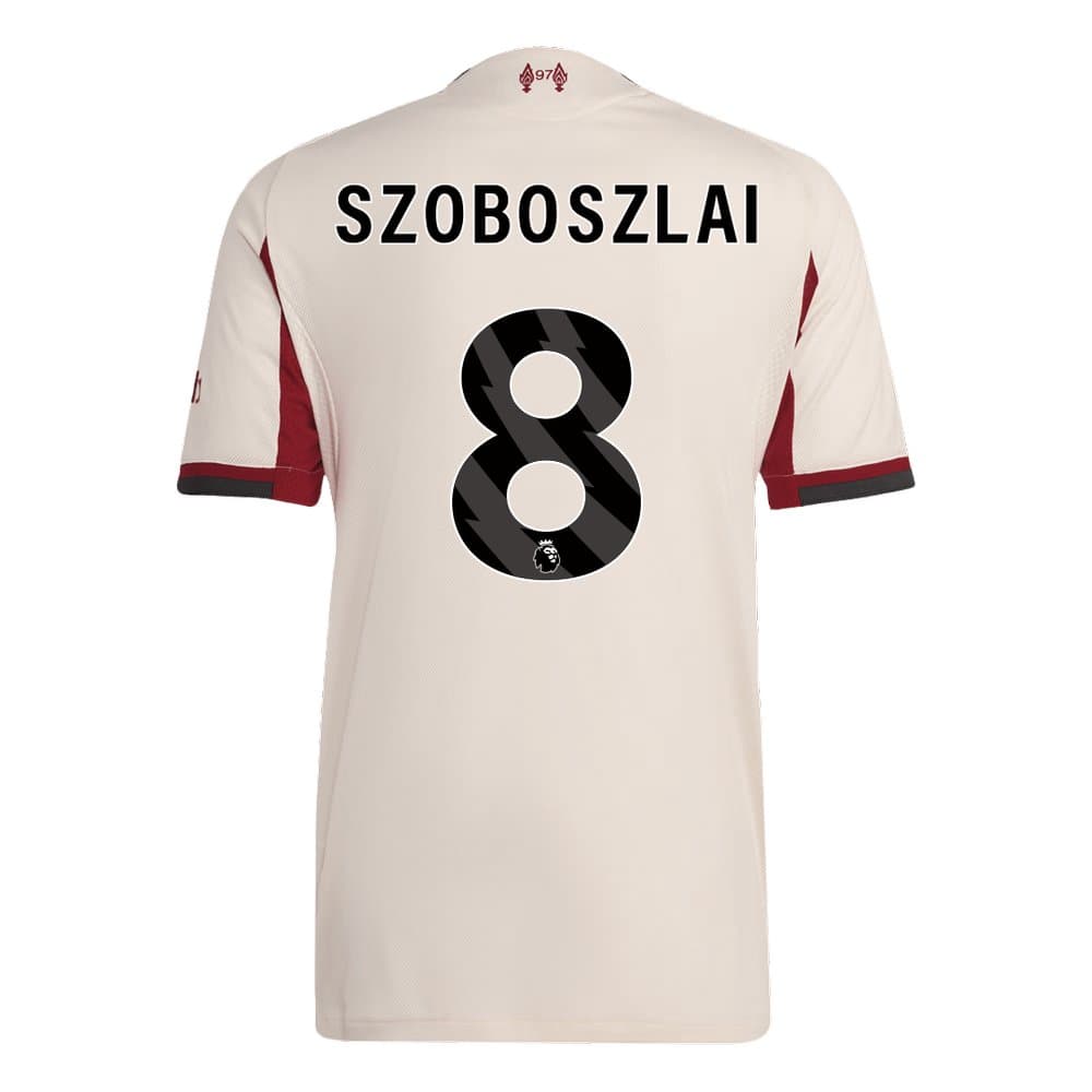 Men's SZOBOSZLAI #8 Liverpool Away Authentic Soccer Jersey 2025/26