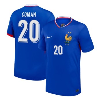 Men's COMAN #20 France Home Replica Soccer Jersey 2024