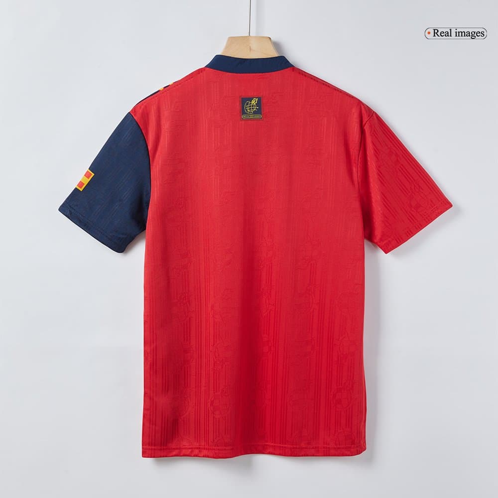 Men's Spain Home Retro Soccer Jersey 1996