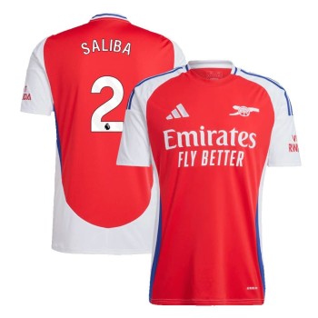 Men's SALIBA #2 Arsenal Home Replica Soccer Jersey 2024/25