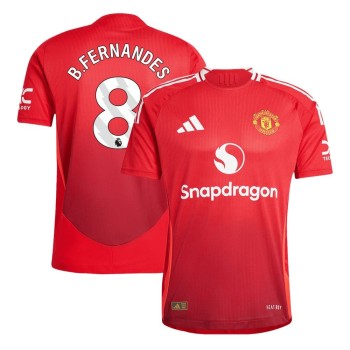 Men's B.FERNANDES #8 Manchester United Home Authentic Soccer Jersey 2024/25