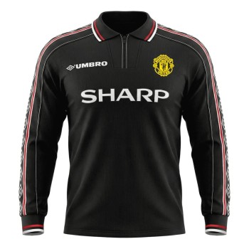Men's Manchester United Away Long Sleeve Retro Soccer Jersey 1998