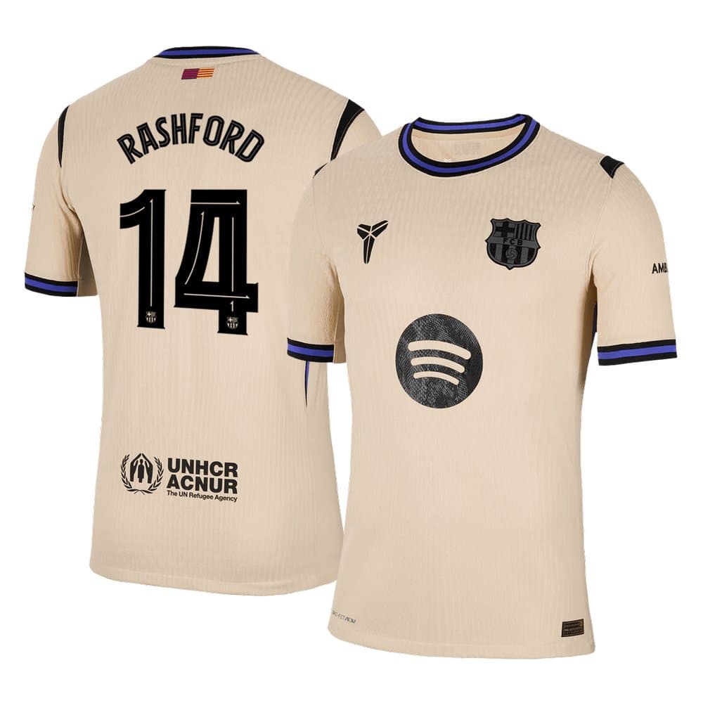 Men's RASHFORD #14 Barcelona Away Authentic Soccer Jersey - UCL 2025/26