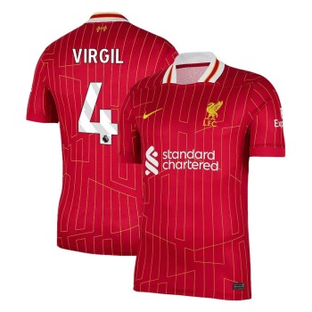 Men's VIRGIL #4 Liverpool Home Replica Soccer Jersey 2024/25 Men's VIRGIL #4 Liverpool Home Replica Soccer Jersey 2024/25