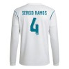 Men's SERGIO RAMOS #4 Real Madrid Home Long Sleeve Retro Soccer Jersey 2017/18 Men's SERGIO RAMOS #4 Real Madrid Home Long Sleeve Retro Soccer Jersey 2017/18