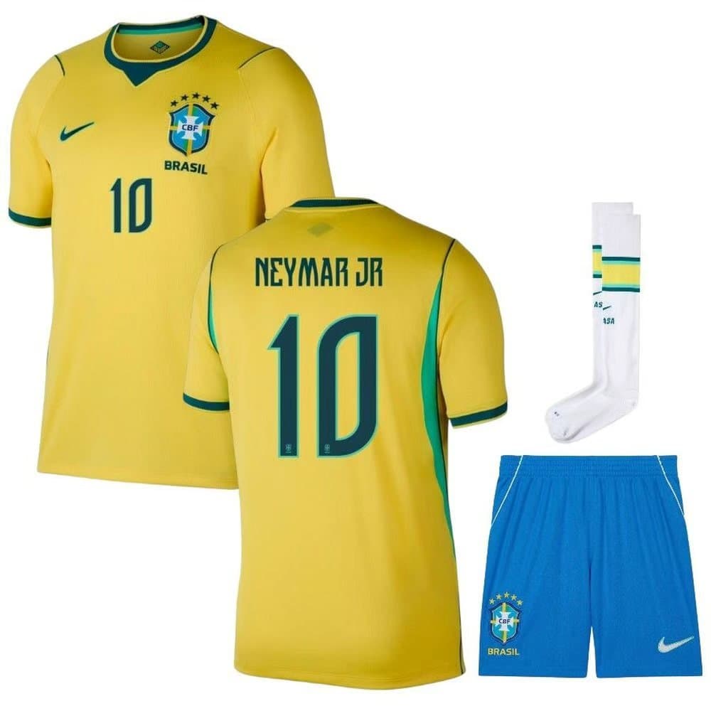 Men's Neymar Jr. #10 Brazil Home Replica Jersey Full Kit World Cup 2026