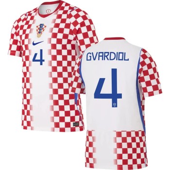 Men's GVARDIOL #4 Croatia Home Replica Jersey World Cup 2026