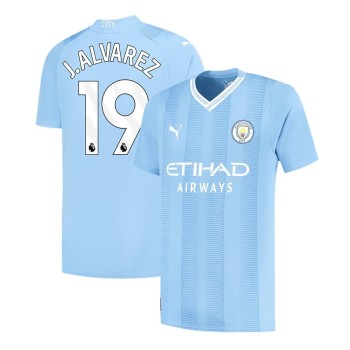 Men's J.ALVAREZ #19 Manchester City Home Replica Soccer Jersey 2023/24 Men's J.ALVAREZ #19 Manchester City Home Replica Soccer Jersey 2023/24