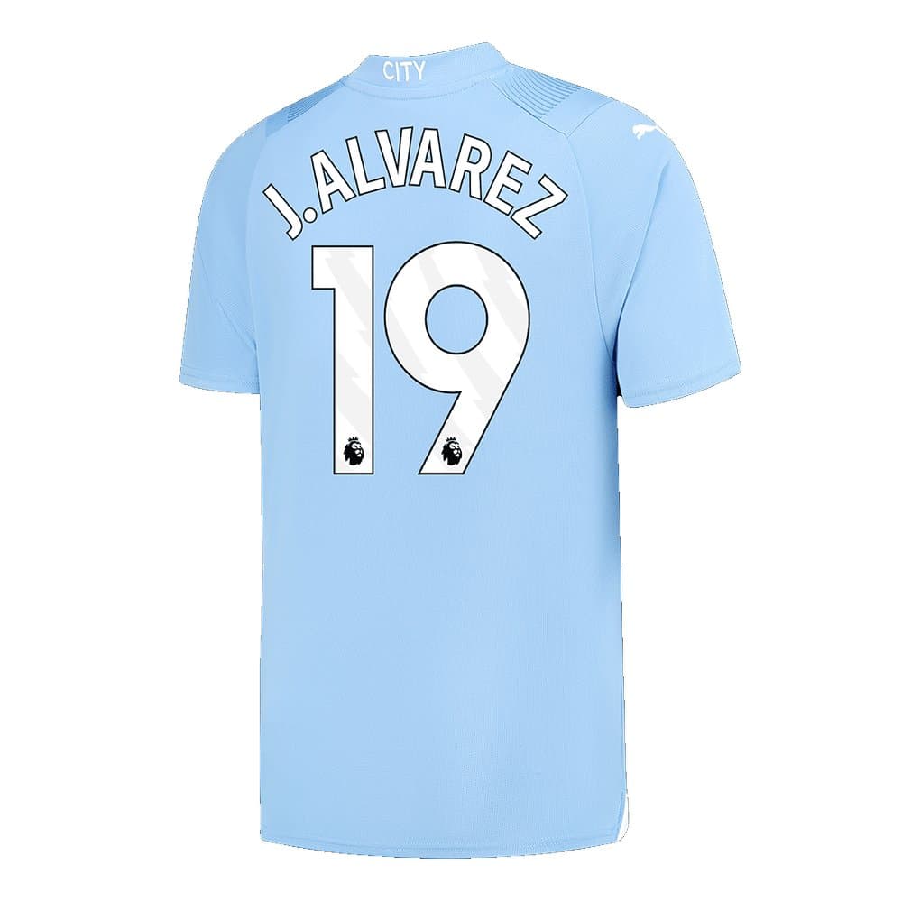 Men's J.ALVAREZ #19 Manchester City Home Replica Soccer Jersey 2023/24