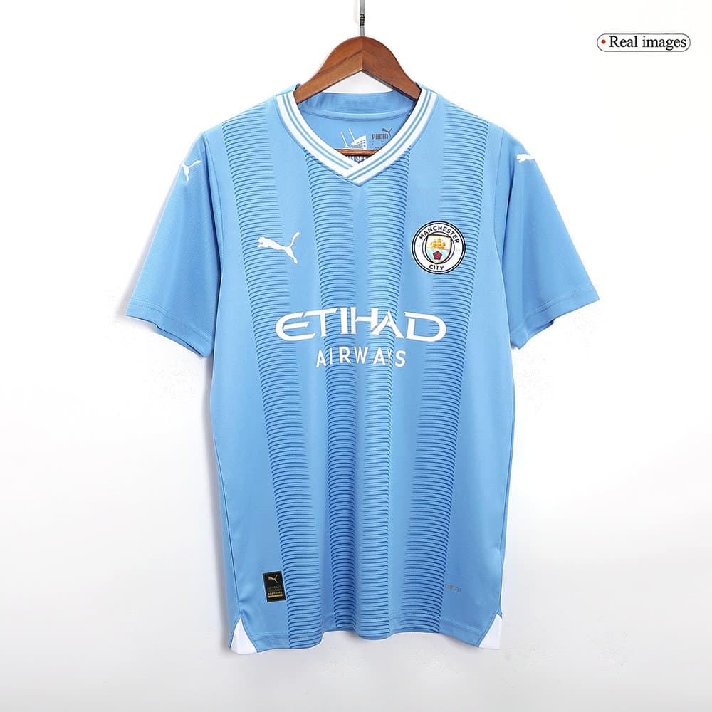 Men's J.ALVAREZ #19 Manchester City Home Replica Soccer Jersey 2023/24