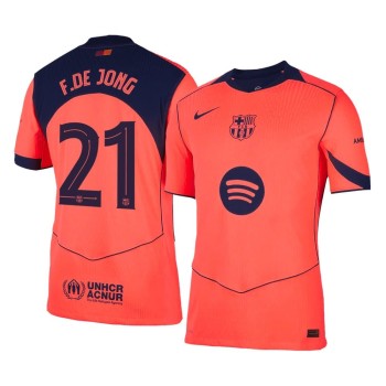 Men's F.DE JONG #21 Barcelona Third Away Authentic Soccer Jersey - UCL 2025/26