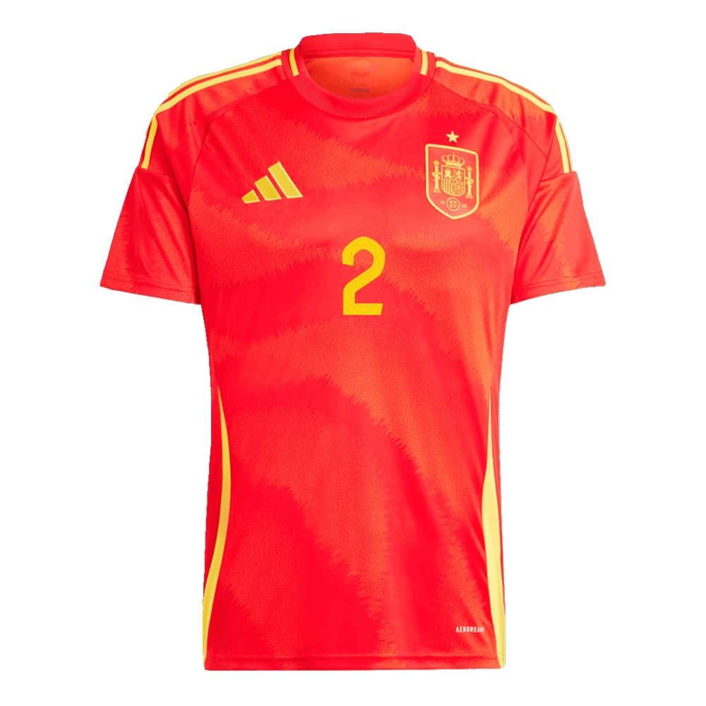 Men's CARVAJAL #2 Spain Home Replica Soccer Jersey EURO 2024 Men's CARVAJAL #2 Spain Home Replica Soccer Jersey EURO 2024
