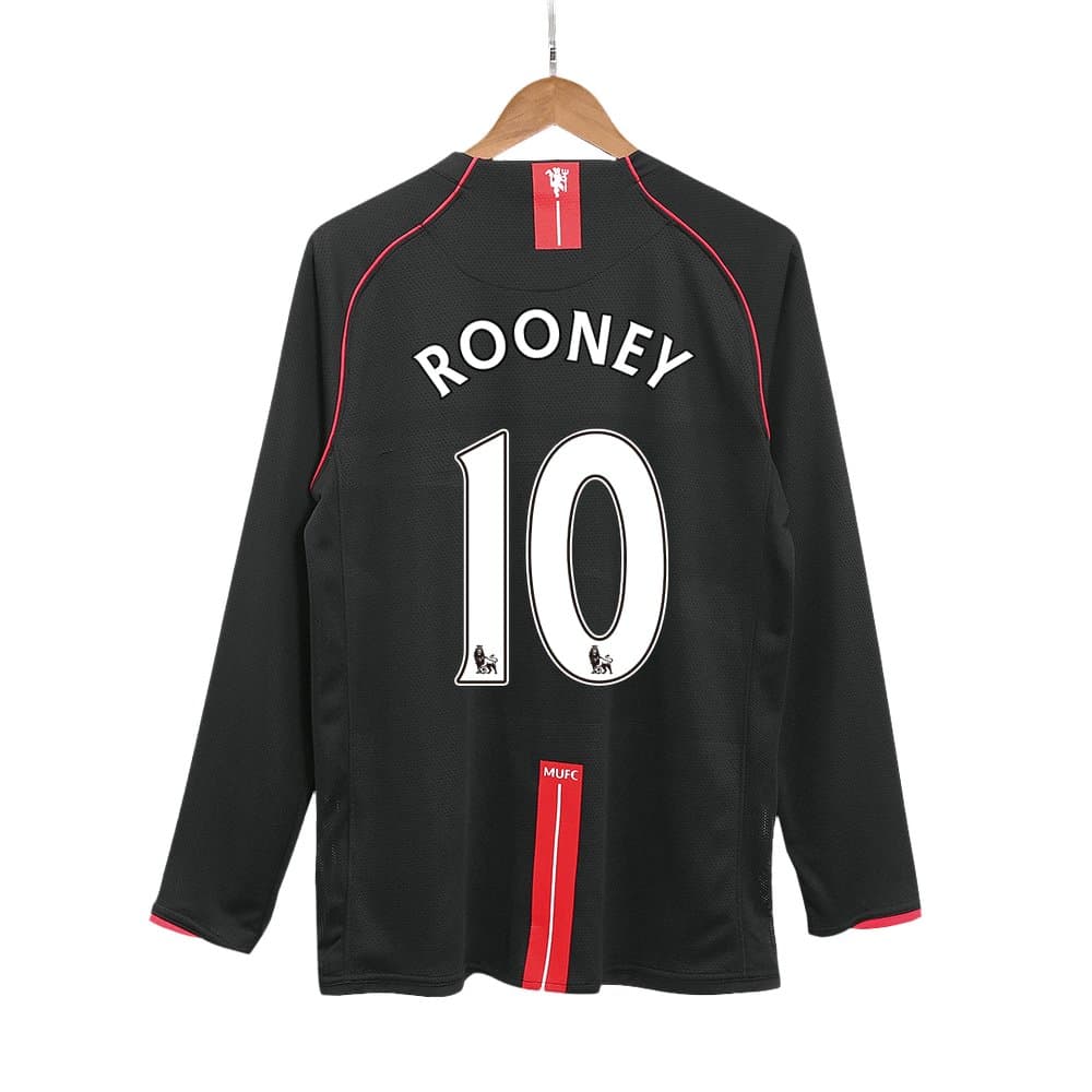 Men's ROONEY #10 Manchester United Away Long Sleeve Retro Soccer Jersey 2007/08 Men's ROONEY #10 Manchester United Away Long Sleeve Retro Soccer Jersey 2007/08