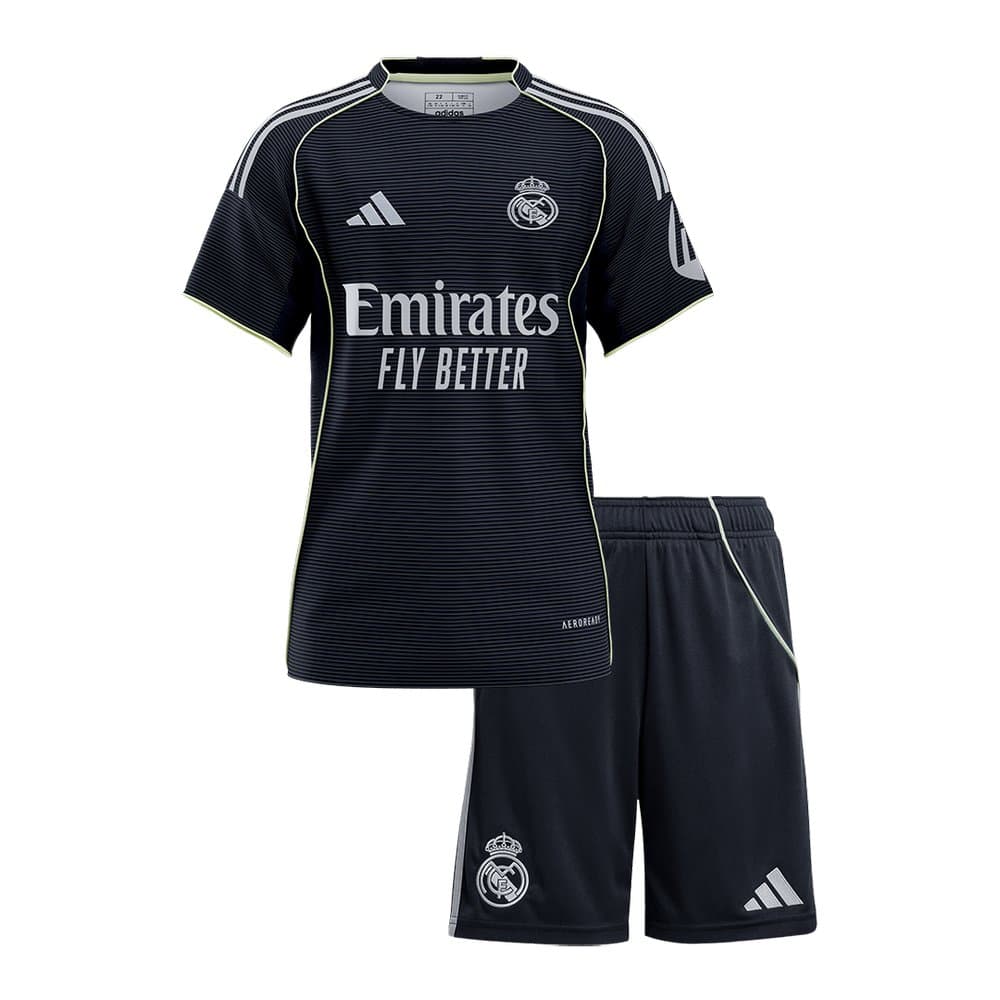 Kid's Real Madrid Away Soccer Jersey Kit 2025/26 Kid's Real Madrid Away Soccer Jersey Kit 2025/26