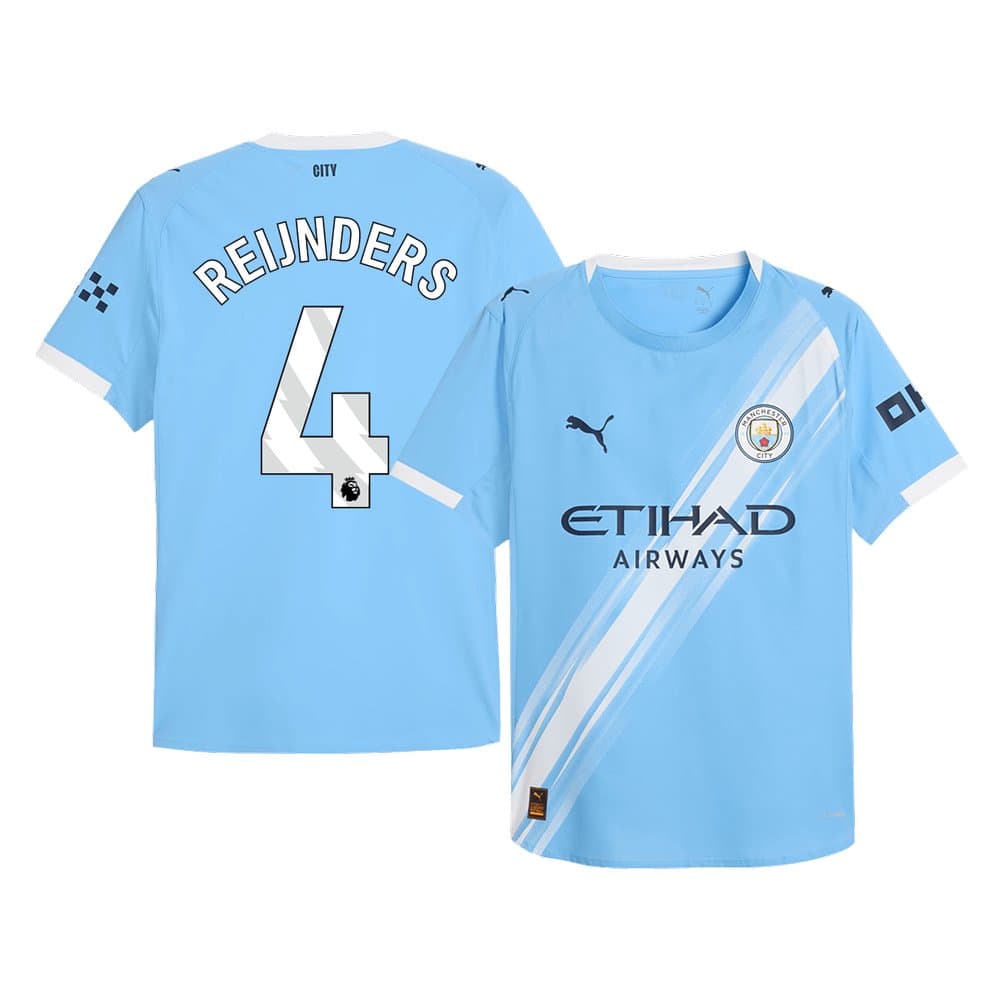 Men's REIJNDERS #4 Manchester City Home Authentic Jersey 2025/26 Men's REIJNDERS #4 Manchester City Home Authentic Jersey 2025/26