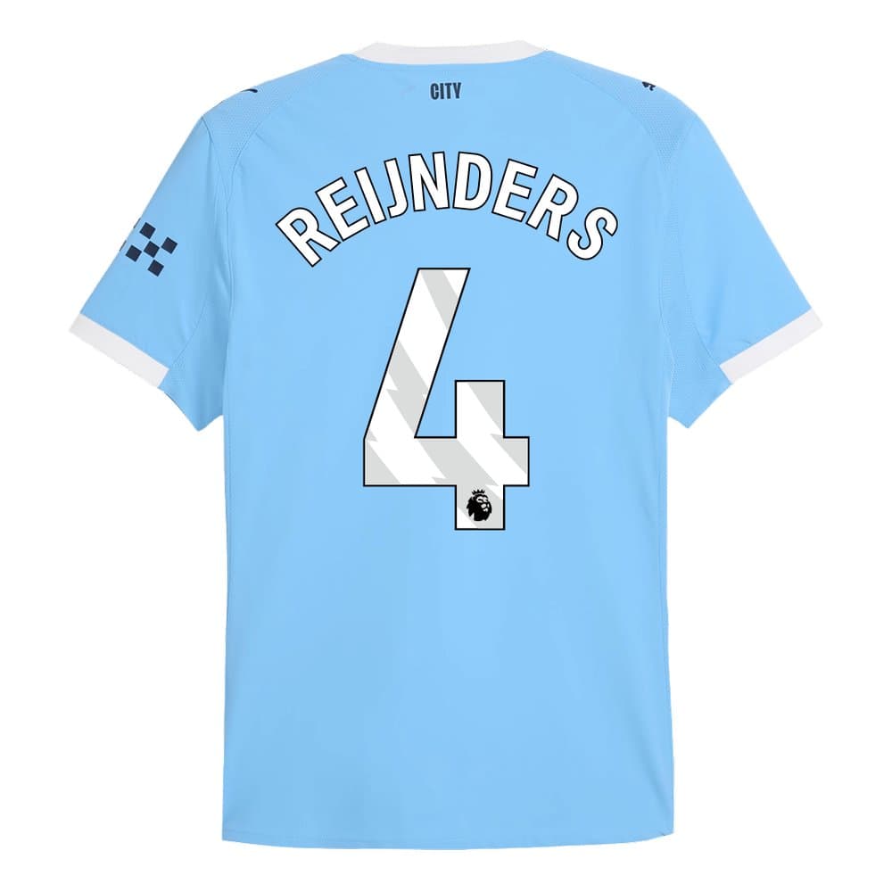 Men's REIJNDERS #4 Manchester City Home Authentic Jersey 2025/26 Men's REIJNDERS #4 Manchester City Home Authentic Jersey 2025/26