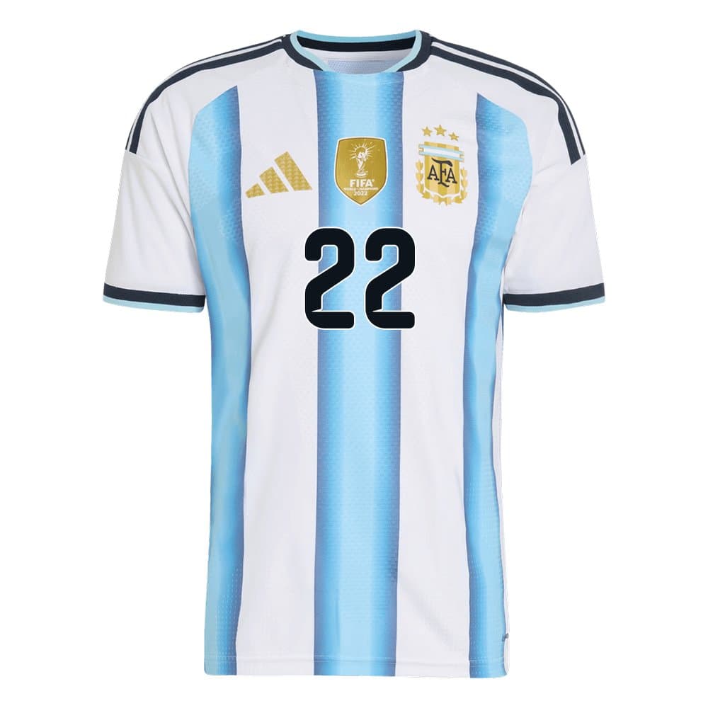 Men's L.MARTíNEZ #22 Argentina Home Authentic Jersey World Cup 2026