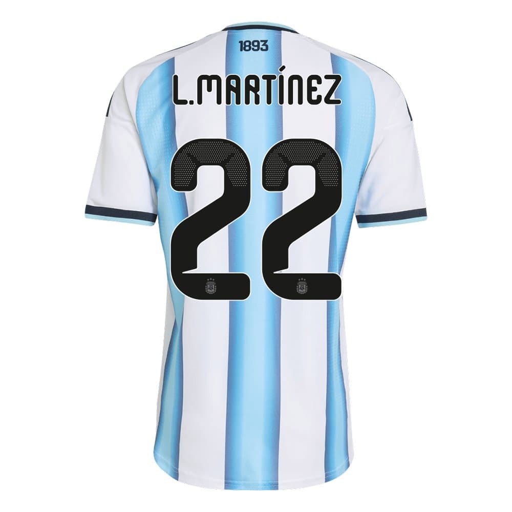 Men's L.MARTíNEZ #22 Argentina Home Authentic Jersey World Cup 2026