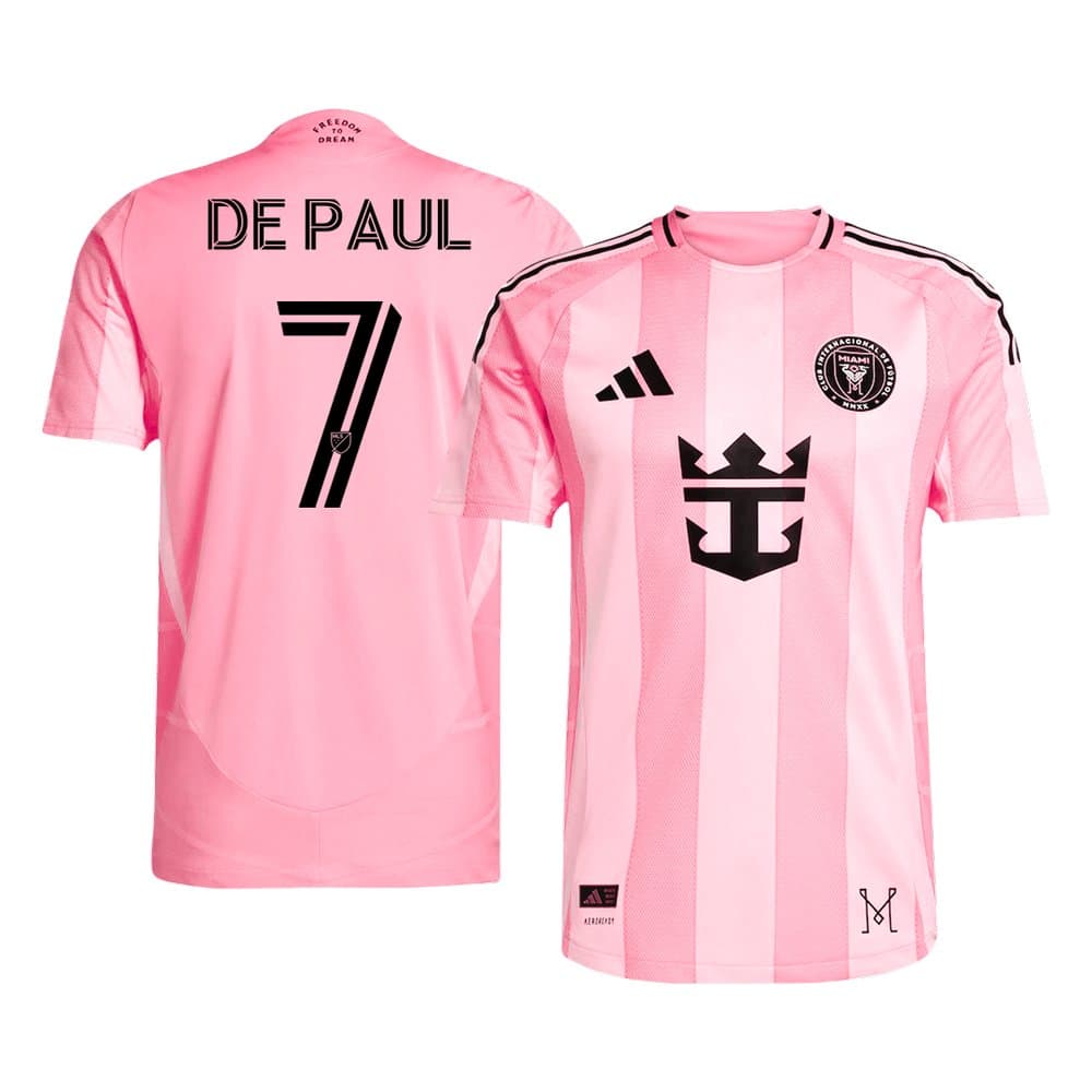 Men's DE PAUL #7 Inter Miami CF Home Authentic Soccer Jersey 2025