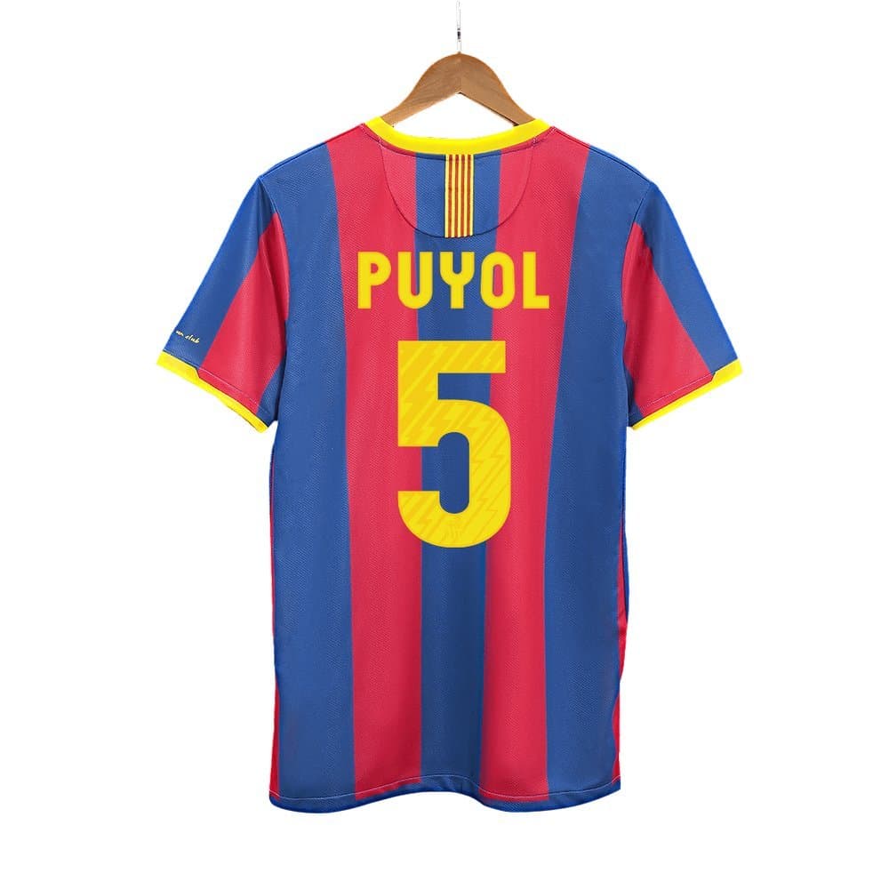 Men's PUYOL #5 Barcelona Home Retro Soccer Jersey 2010/11