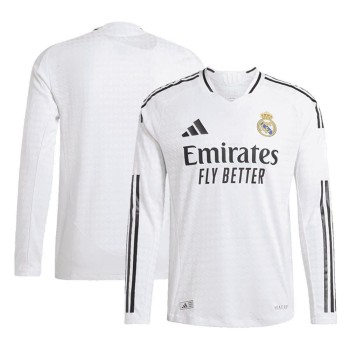 Men's Authentic Real Madrid Home Long Sleeve Soccer Jersey 2024/25 Men's Authentic Real Madrid Home Long Sleeve Soccer Jersey 2024/25