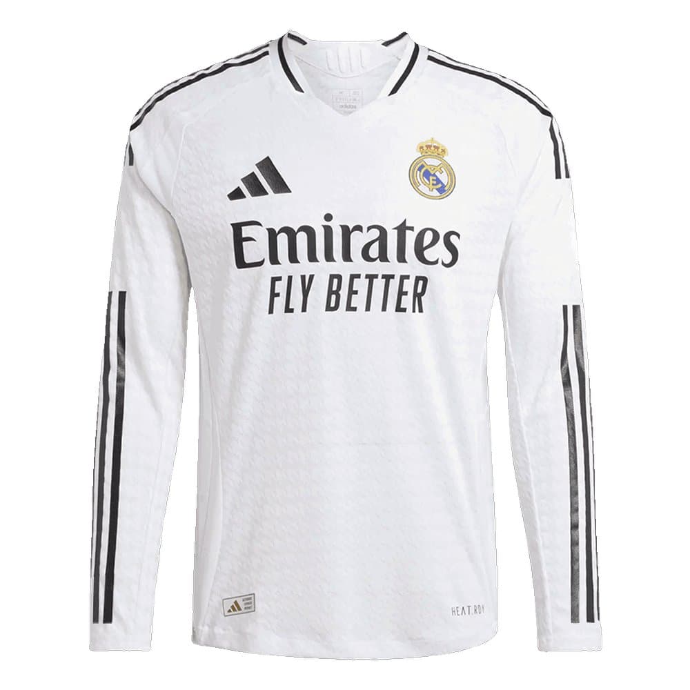 Men's Authentic Real Madrid Home Long Sleeve Soccer Jersey 2024/25 Men's Authentic Real Madrid Home Long Sleeve Soccer Jersey 2024/25