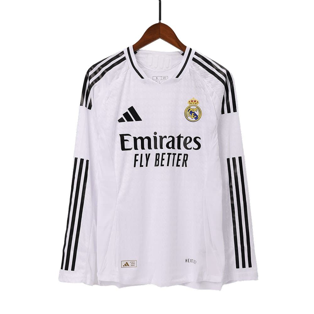 Men's Authentic Real Madrid Home Long Sleeve Soccer Jersey 2024/25 Men's Authentic Real Madrid Home Long Sleeve Soccer Jersey 2024/25