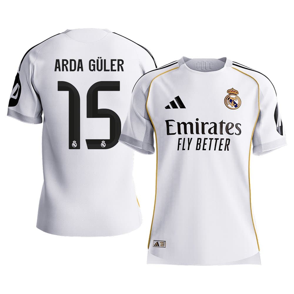 Men's ARDA GÜLER #15 Real Madrid Home Authentic Jersey 2025/26