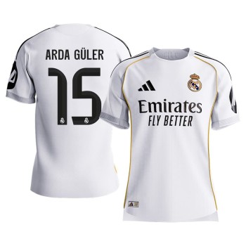Men's ARDA GÜLER #15 Real Madrid Home Authentic Jersey 2025/26 Men's ARDA GÜLER #15 Real Madrid Home Authentic Jersey 2025/26