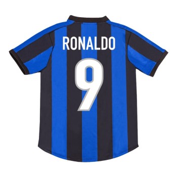 Men's RONALDO #9 Inter Milan Home Retro Soccer Jersey 1999/00 Men's RONALDO #9 Inter Milan Home Retro Soccer Jersey 1999/00