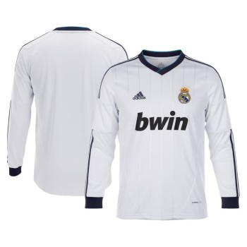 Men's Real Madrid Home Long Sleeve Retro Soccer Jersey 2012/13