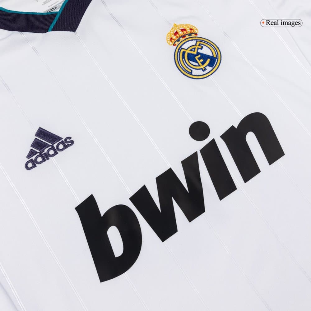 Men's Real Madrid Home Long Sleeve Retro Soccer Jersey 2012/13