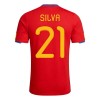 Men's SILVA #21 Spain Home Retro Soccer Jersey 2010 Men's SILVA #21 Spain Home Retro Soccer Jersey 2010