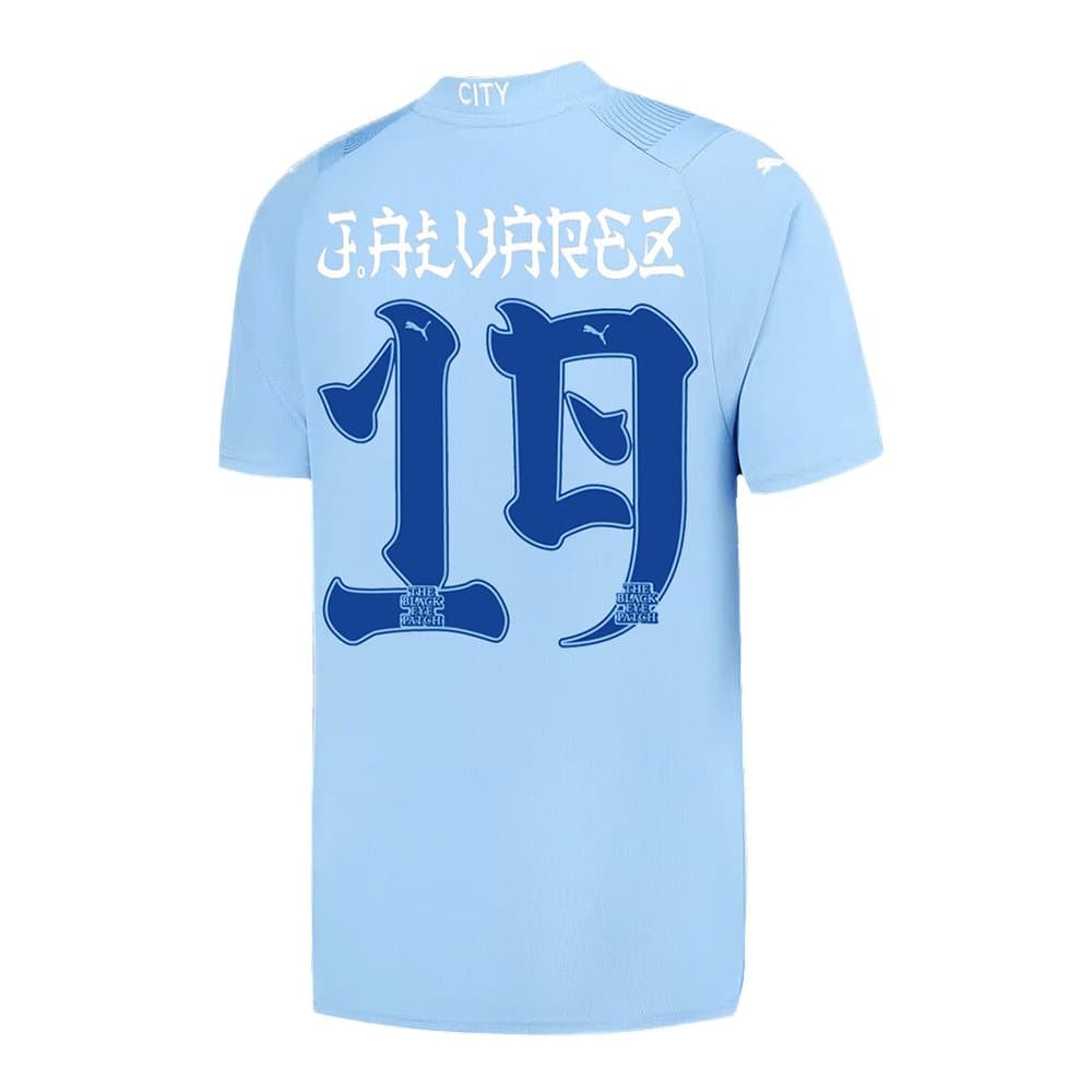 Men's J.ALVAREZ #19 Manchester City Home Replica Soccer Jersey 2023/24