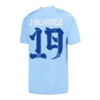 Men's J.ALVAREZ #19 Manchester City Home Replica Soccer Jersey 2023/24 Men's J.ALVAREZ #19 Manchester City Home Replica Soccer Jersey 2023/24