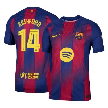 Men's RASHFORD #14 Barcelona Home Authentic Soccer Jersey - UCL 2025/26