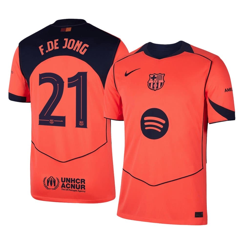 Men's F.DE JONG #21 Barcelona Third Away Replica Soccer Jersey -UCL 2025/26